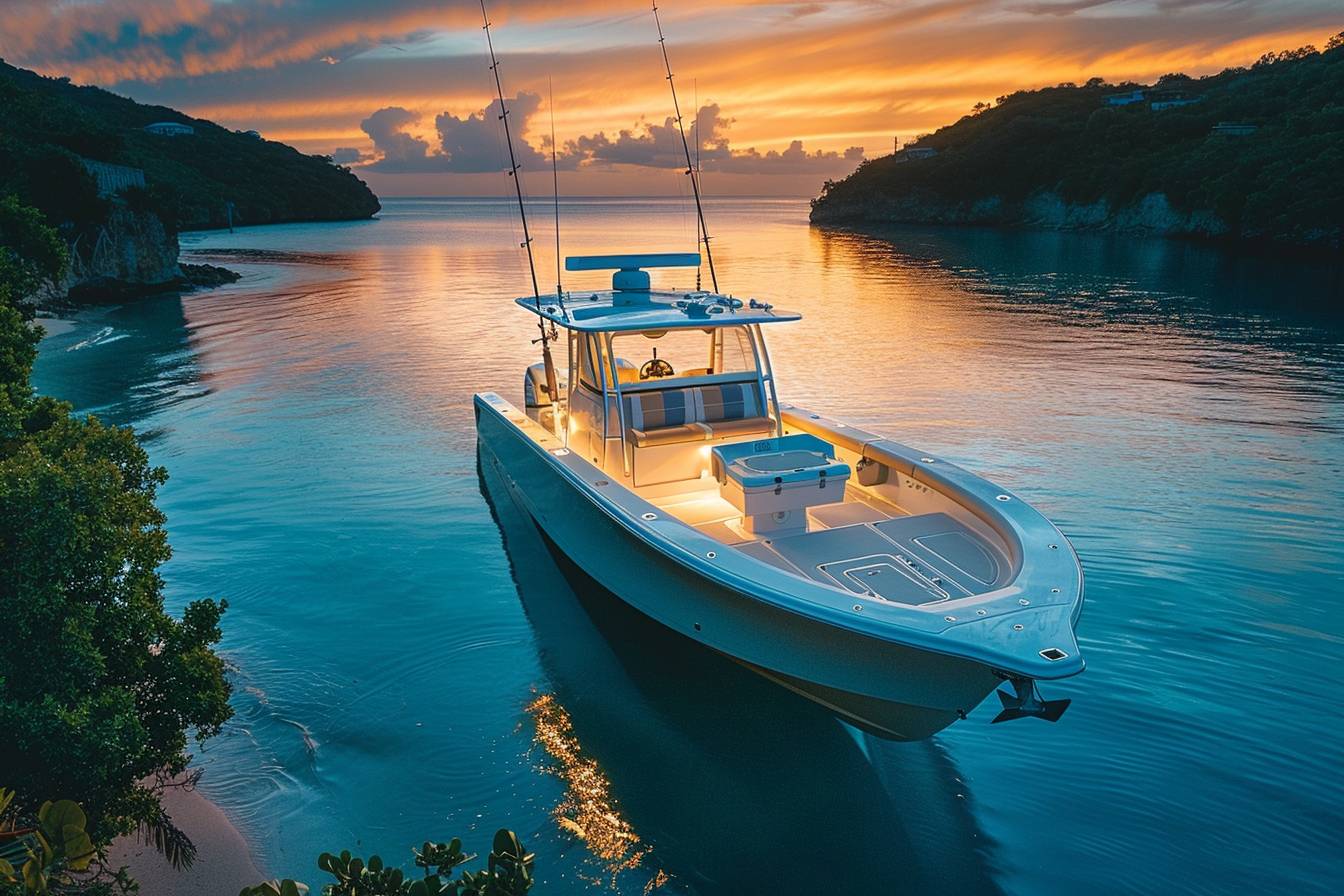 Bateau de pêche prêt pour une journée en mer  
Coque idéale pour une sortie réussie sur l'eau